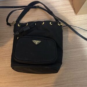 Prada Black Crossbody Bag with Gold Accents